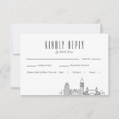 London Skyline Wedding RSVP with Meal Choice (正面)