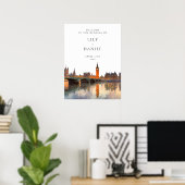 London Skyline Wedding Welcome Sign ポスター (ホームオフィス)