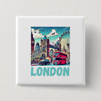 London-Sticker 缶バッジ