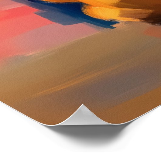 London Teddy Beanie Sunset Thames Reflection ポスター (角)