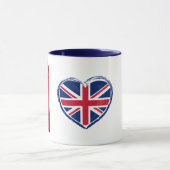 London Telephone Box Union Jack Heart British Mug マグカップ (中央)