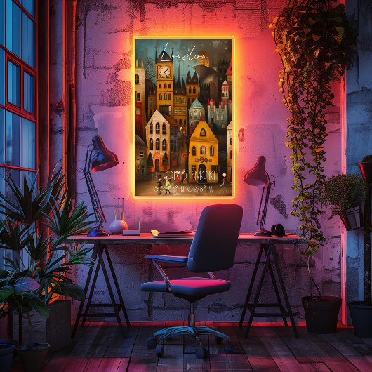 London: The Old Smoke - Whimsical Art ポスター