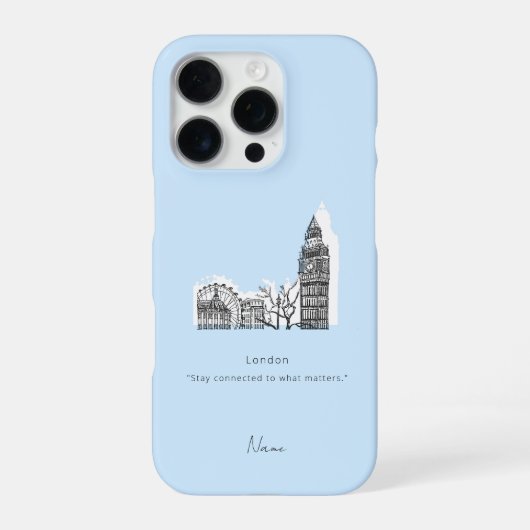 London Tone Sketch電話ケース iPhoneケース (裏面)