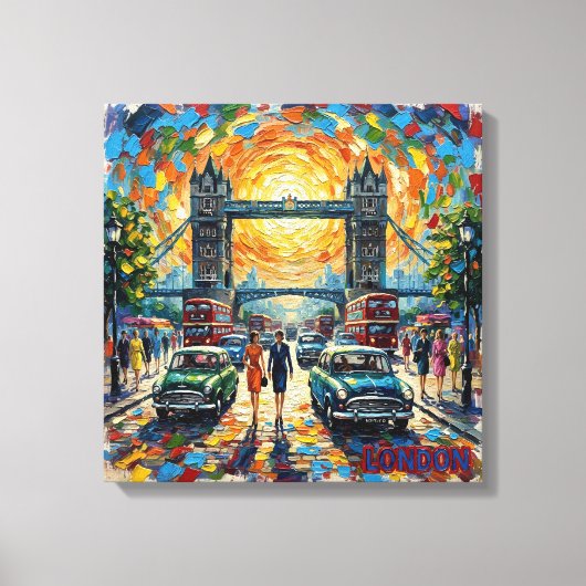 London Tower Bridge Iconic Scene Stretched Canvas キャンバスプリント (正面)