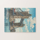 London Tower Bridge Japanese Woodblock Print ジグソーパズル (横)