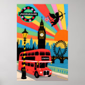 London Travel   Pop Art ポスター (正面)