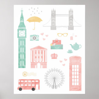 London Travel Poster ポスター