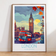 London Travel Poster, 統一されたKingdom Travel Wall