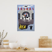 London Travel Poster England Art British European ポスター (キッチン)