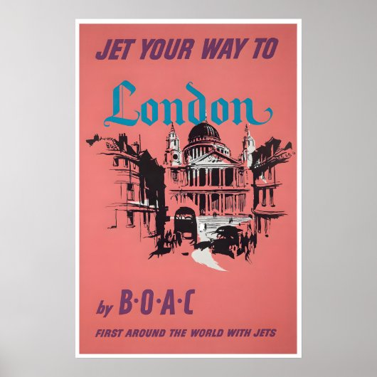 London Travel Poster England Art English Print ポスター (正面)