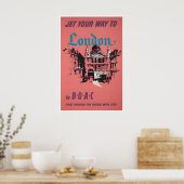 London Travel Poster England Art English Print ポスター (キッチン)