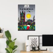 London Travel Poster England Art MEA Print ポスター (ホームオフィス)