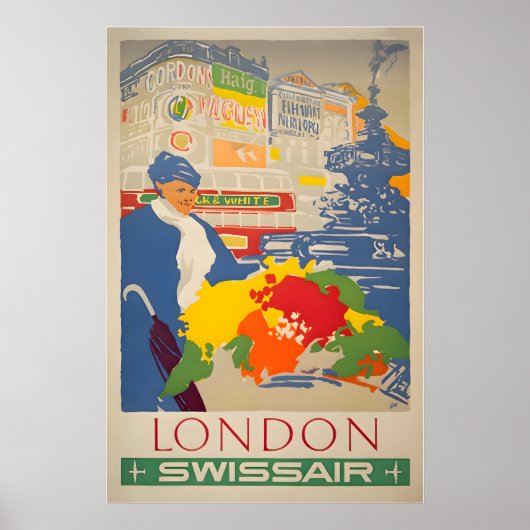London Travel Poster England Art Print SWISS ポスター (正面)