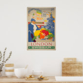 London Travel Poster England Art Print SWISS ポスター (キッチン)
