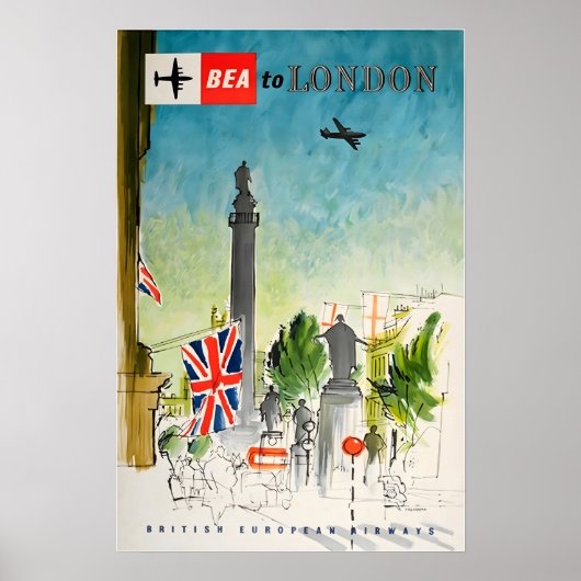London Travel Poster England Art Print Tourism Ad  ポスター (正面)