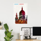 London Travel Poster England Art Qantas Print ポスター (ホームオフィス)