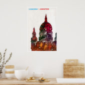 London Travel Poster England Art Qantas Print ポスター (キッチン)