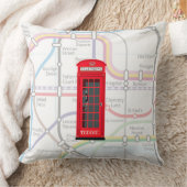 London Tube Map Custom Name Red Phone Booth クッション (ブランケット)
