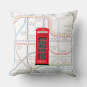 London Tube Map Custom Name Red Phone Booth クッション (正面)