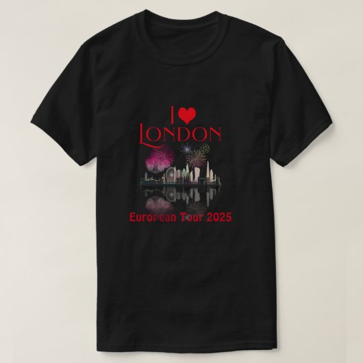 London UKカスタム Skyline Fireworksのお土産 Tシャツ (デザイン正面)