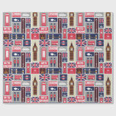London UK Icons ラッピングペーパー (フラット)