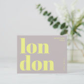 London UK yellow typography Postcard ポストカード (スタンド正面)