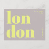 London UK yellow typography Postcard ポストカード (正面)