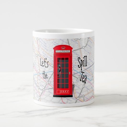 London Underground Tube Map Red Phone Booth ジャンボコーヒーマグカップ (正面)