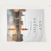 London Wedding Photo Backdrop タペストリー (正面(横))