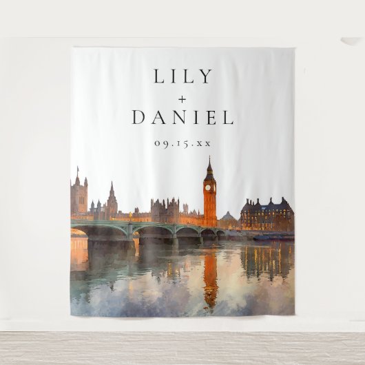 London Wedding Photo Backdrop タペストリー (正面)
