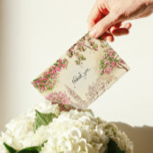 London Wedding Thank You Card with Floral Skyline カード