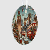 London's Festive Splendor - Vibrant Christmas Car オーナメント (正面)
