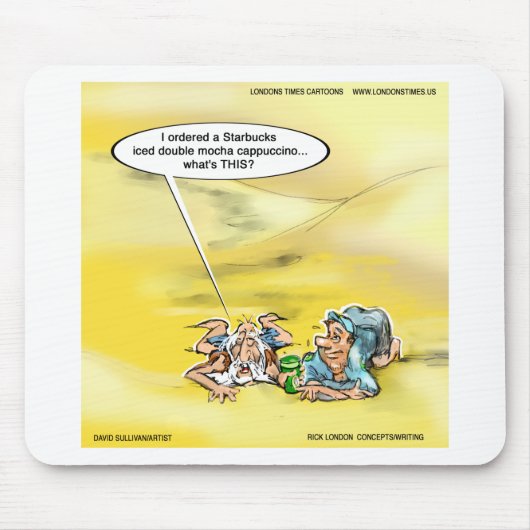 Londons Times Cartoonsによるコーヒー中毒 マウスパッド (正面)