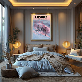 Londres: Arte de línea con coordenadas. ポスター