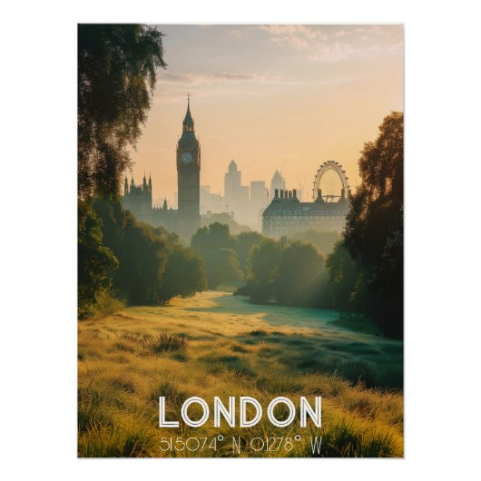 Londres: La Ciudad del Big Ben - Parques y Skyline ポスター (正面)