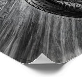  Lone Biker Crosses Suspension Bridge City Skyline ポスター (角)