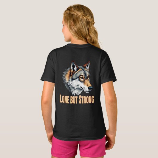 Lone But Strong Wolf Tシャツ (裏面フル)