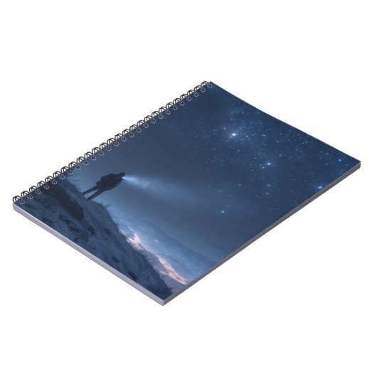 Lone Explorer Starry Night Notebook ノートブック (左側)