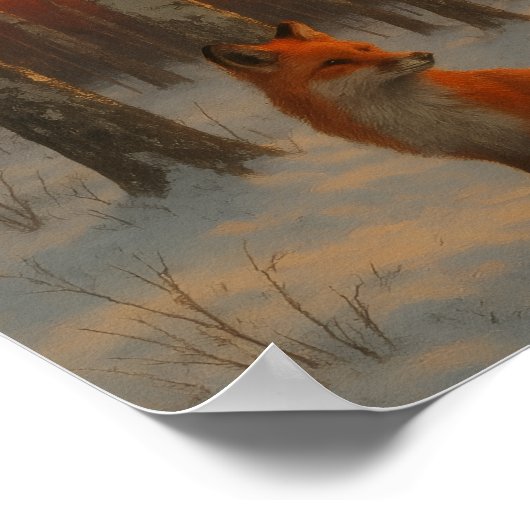 Lone Fox in winter  ポスター (角)