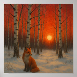 Lone Fox in winter  ポスター