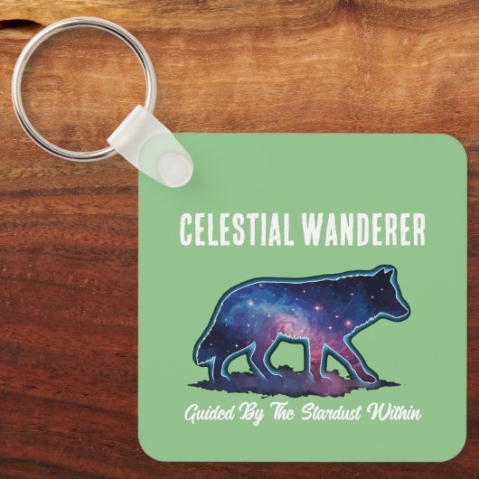 Lone Galaxy Wolf Silhouette キーホルダー (正面)