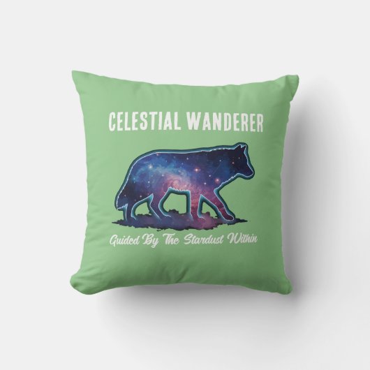 Lone Galaxy Wolf Silhouette クッション (正面)