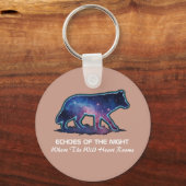 Lone Galaxy Wolf Silhouette (Echoes of the night) キーホルダー (正面)