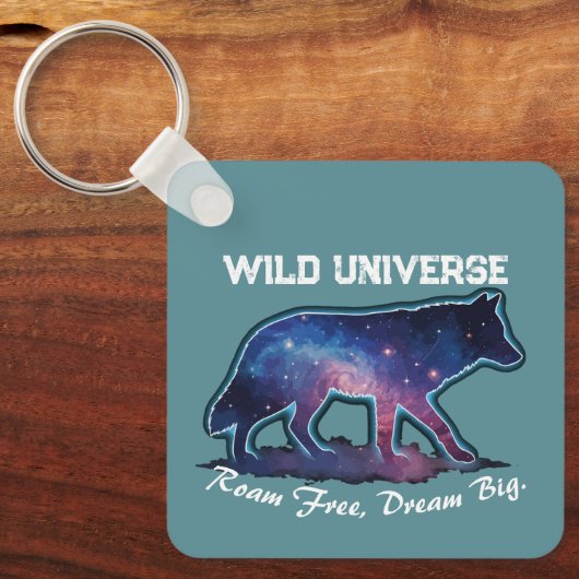 Lone Galaxy Wolf Silhouette (wild universe) キーホルダー (正面)