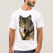 Lone Gray Wolf Look – リーダーシップやる気を起こさせる Tシャツ (正面)