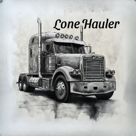 "Lone Hauler - Carcoa Bobtailトラックはっきりしたのアートプリ フォトブロック