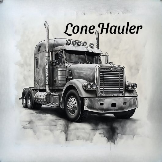 "Lone Hauler - Carcoa Bobtailトラックはっきりしたのアートプリ フォトブロック