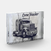 "Lone Hauler - Carcoa Bobtailトラックはっきりしたのアートプリ フォトブロック (左)