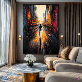 Lone Journey – 表現主義抽象芸術都市ビジョン ポスター