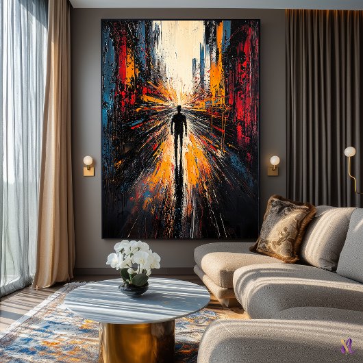 Lone Journey – 表現主義抽象芸術都市ビジョン ポスター